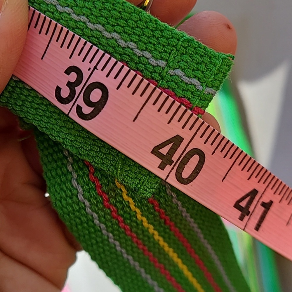 Y2k lime green‎ multicolored striped belt - Picture 3 of 5